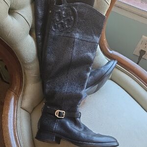 Tori Burch Black Leather Riding Boots